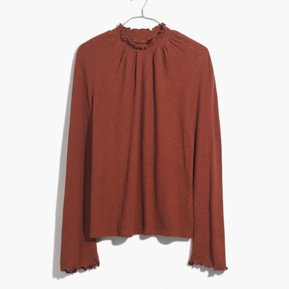 Madewell Texture & Thread Ruffled Mockneck Top - Picture 3 of 10